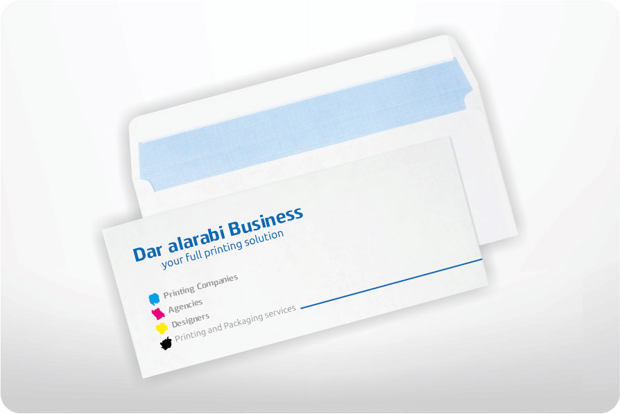 Envelope, size DL  (11 cm x 22 cm), wood free, 80 gsm.