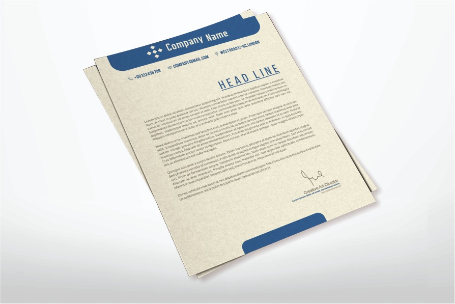 Letterhead, size A4 (29.7 cm × 21 cm), Ladger paper 90 gsm.