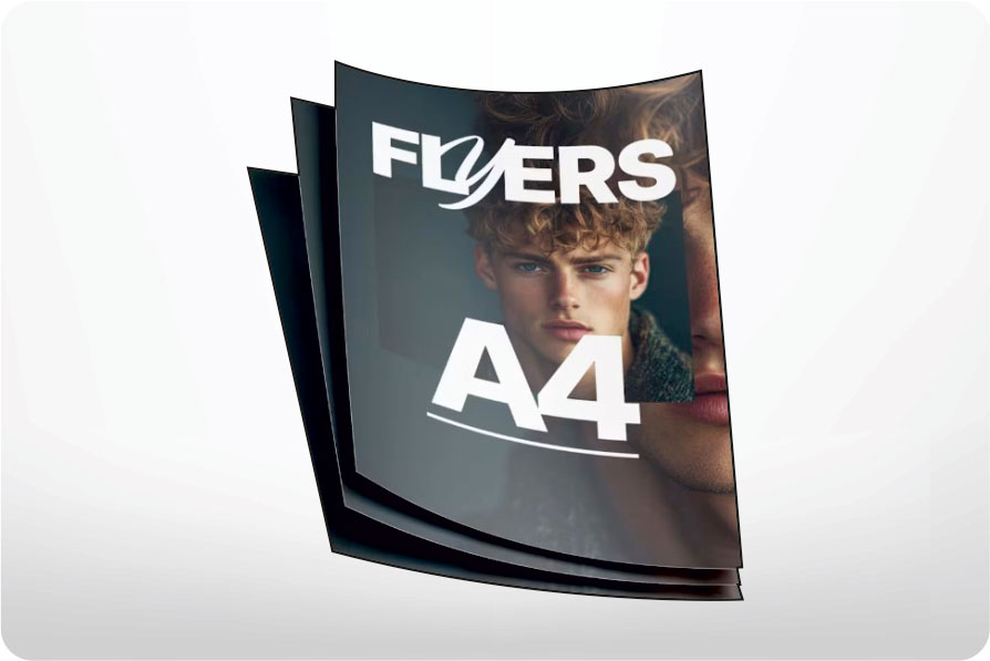 Flyer, size A4 (29.7cm × 21 cm) art paper, 170 gsm.
